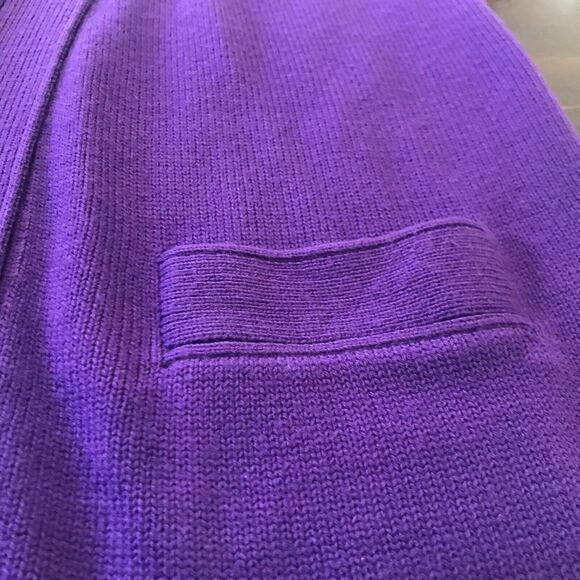 FITTING IMAGE Woman's Purple Cardigan Open Front Long Sleeves Pockets Sz 20/22 - Picture 16 of 16